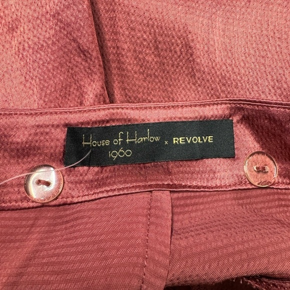 NWOT HOUSE OF HARLOW 1960 X REVOLVE Charlie Wide Leg Pant Burgundy XS - Picture 8 of 8
